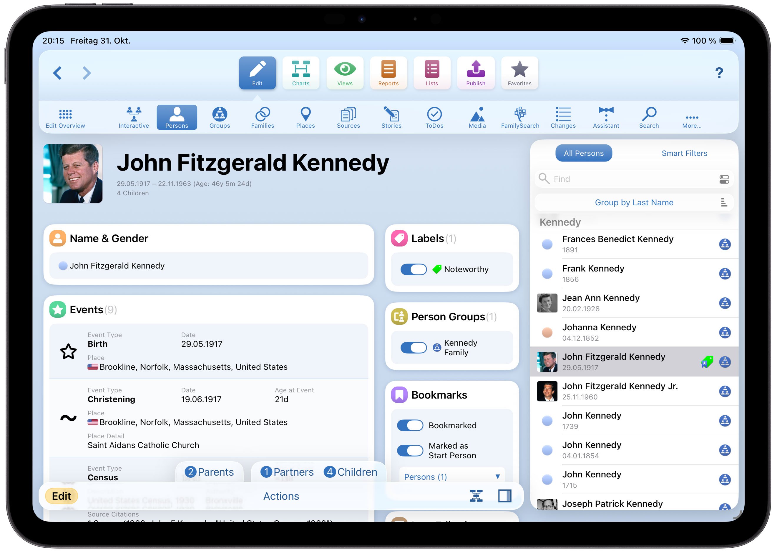 MobileFamilyTree - Full-featured Genealogy on your iPhone and iPad