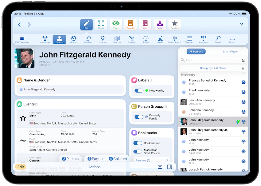 MobileFamilyTree - Full-featured Genealogy on your iPhone and iPad